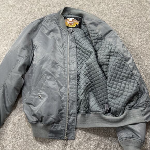 Genuine Harley Davidson Twin Cam 88 Nylon Bomber Jacket Quilt Lined Unisex Sz XS - Picture 16 of 16